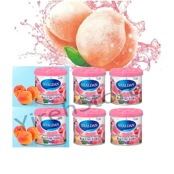 YirehStore My Shaldan Peach Scent 6-cans, Original Classic Formula, Car Cup-holder Natural air freshener, Real Fruit Aroma