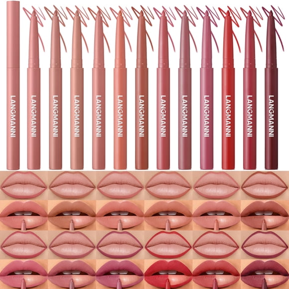 Set de delineador de labios LANGMANNI Sculpting Matte Velvet 12 colores