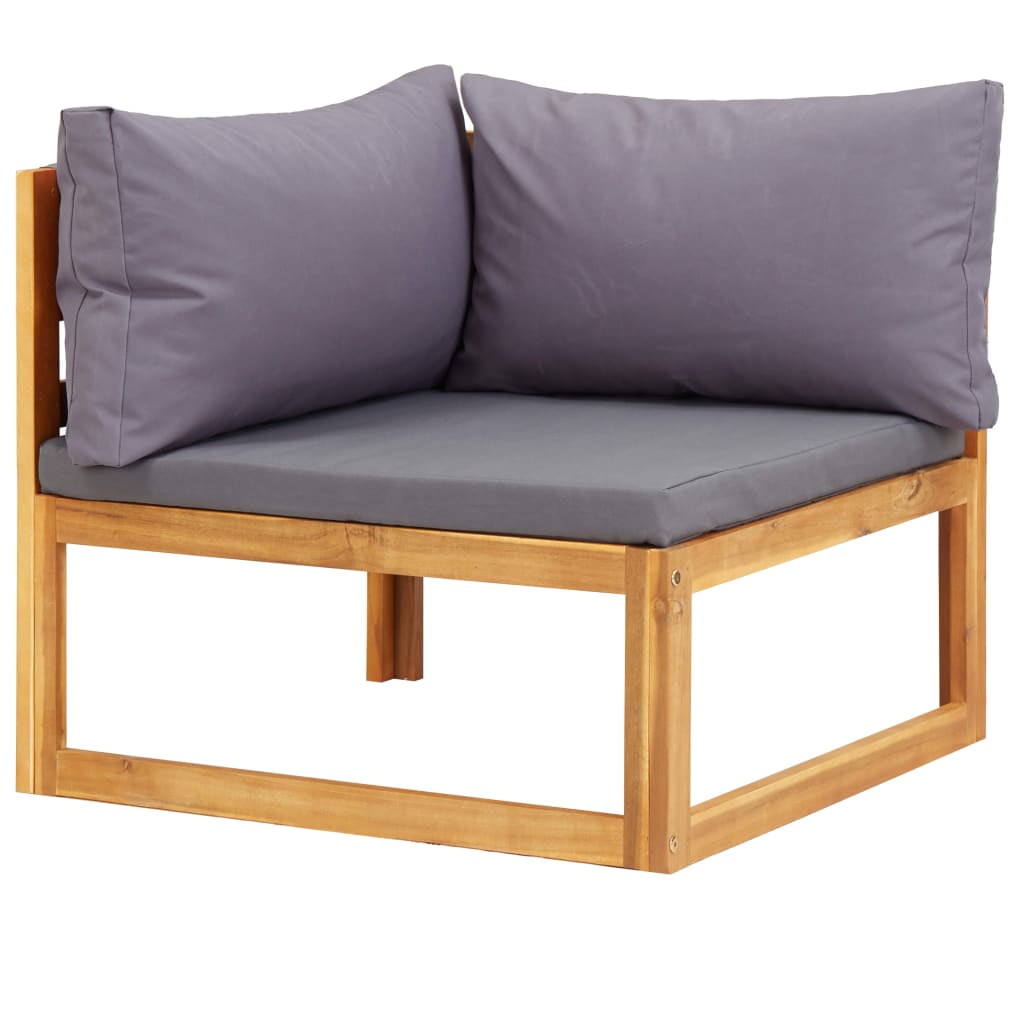 Kepooman Patio Garden Furniture of Lounge Set, Solid Acacia Wood Outdoor Sectional Sofa with Cushions, Set of 5 Kepooman Patio Garden Furniture of Lounge Set, Solid Acacia Wood Outdoor Sectional Sofa with Cushions, Set of 5