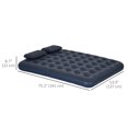 thumbnail image 3 of Outsunny Matelas Gonflable Double avec 2 Oreillers, Lit d'Air Jumeau, Bleu, 3 of 10