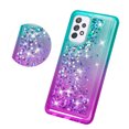 thumbnail image 3 of Compatible for Samsung Galaxy A33 5G Case, with Tempered Glass Screen Protector SOGA Diamond Liquid Quicksand Cover Cute Girl Women Phone Case - Teal / Purple, 3 of 5