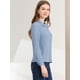 thumbnail image 4 of Allegra K Blusas Con Botones Y Cuello En Punta De Manga Larga Puntos suizos Office Para Mujer Gris azul M, 4 of 6