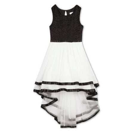 - Lace Bodice Hi-Lo Long Occasion Dress (Big Girls)