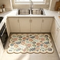 thumbnail image 6 of Fan Shaped Kitchen Floor Mat, Elegant Fan Print Anti Slip Anti Stain Elastic Base Design, Absorbent Rug, Foot Pad for Kitchen Bathroom Home Daily Anti Fatigue Protection Use, 6 of 6