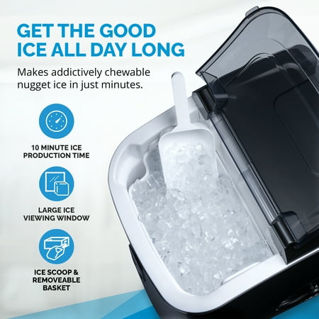 NewAir - 26 lb Countertop Nugget Ice Maker