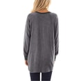 thumbnail image 3 of SWQZVT Womens Crewneck Baggy Shirts Casual Graphic Top for Women Long Sleeve Trendy Loose Sweatshirt with Pockets Grey Tees, 3 of 3