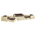 thumbnail image 3 of Modway Venice 8 Piece Sofa Set in Espresso Light Blue, 3 of 4