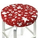 thumbnail image 3 of Balery Red Christmas Cheer. Fundas de asiento para taburete de bar redondo de tela de terciopelo ajustables que protegen de arañazos y manchas para sillas de 14 a 17 pulgadas.-14 inch, 3 of 7