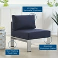 thumbnail image 6 of Modway Shore Sunbrella® Fabric Aluminum Outdoor Patio Armless Chair in Silver Navy, 6 of 6