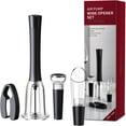 thumbnail image 3 of Abridor automático de botellas de vino | Sacacorchos eléctrico de acero inoxidable negro con cortador de papel de aluminio y aireador de vino | Accesorio de vino fácil y rápido para regalar en casa,, 3 of 9