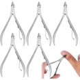 thumbnail image 1 of Paquete de 5 recortadores de cutículas de acero inoxidable, pinzas para cutículas, tijeras para eliminar piel muerta, herramienta de empuje para decoración de uñas, 1 of 5