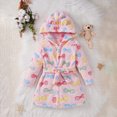 thumbnail image 2 of NOLDARES Boys Girls Robe Kids Flannel Hooded Bathrobe Sleepwear Pajamas Toddler Soft Plush Robes Baby Gifts,Hot Pink,4-5 Y, 2 of 9