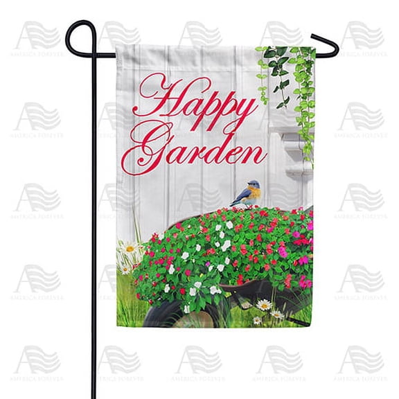 America Forever Spring Floral Garden Flag 12.5 x 18 inches Double Sided Sumer Bird, Blue Jay, Colorful Flowers - Seasonal Yard Lawn Outdoor Decorative Happy Garden Flag