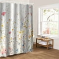 thumbnail image 5 of Spring Flowers Bathroom Curtain 96 Inch Shower Curtain with Hooks, Watercolor Botanical Wild Florals Herbs Waterproof Polyester Bath Curtain Washable Bathtub Curtain 72''x 96'', 5 of 6