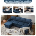 thumbnail image 5 of Sectional Couches Sofas Sleeper Bed U shape with Storage for Living Room Family Rooms Blue, 5 of 9