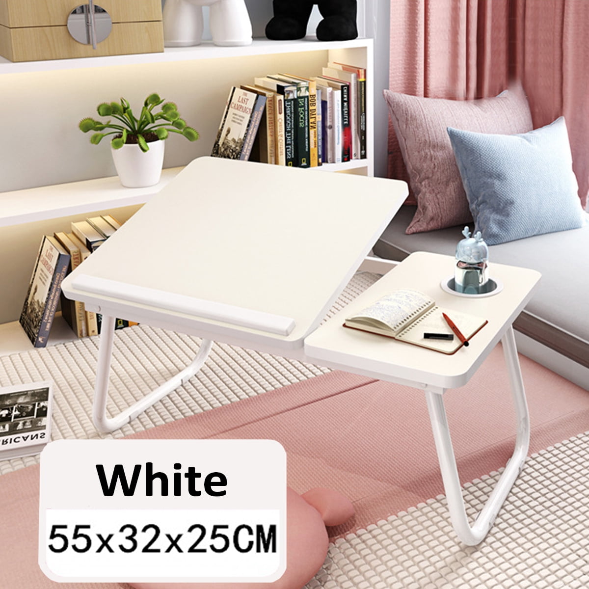 Foldable Laptop Bed Table Tray with Cup Holder Laptop Stand Bed Tray