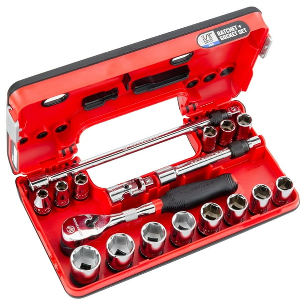 Juego de enchufes CRAFTSMAN V-SERIES Shallow Drive de 3/8 pulgadas, 18 piezas