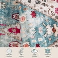thumbnail image 6 of Lahome Decor 4'x6' Boho Tribal Area Rug ,4x6 ft Non Slip Machine Washable Rugs Foldable Vintage Rug Low Pile Durable Carpet for Living Room Bedroom Dining Room Office Farmhouse,Sky Blue, 6 of 9