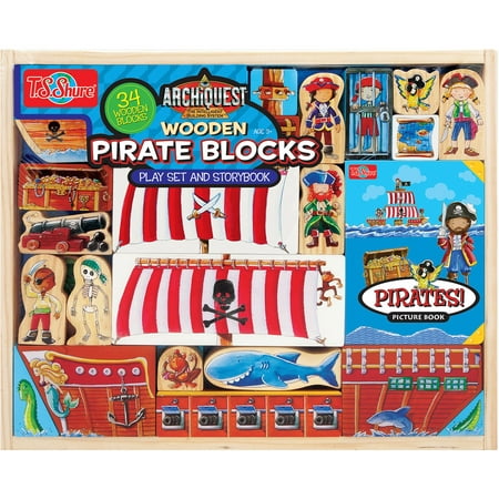 T.S. Shure ArchiQuest Wooden Pirate Blocks Play Set and