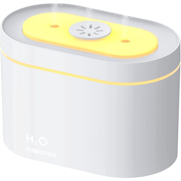 Humidificador Y Termómetro De Humedad, Humidificador Ultrasónico Con Tanque De Agua De 300 Ml, Apagado Automático Y Función De Luz Nocturna Súper Silenciosa Y Fría Para. Afortunado Sencillez