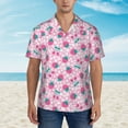 thumbnail image 4 of Daiia Cherry Strawberry Hawaiian Shirt for Men Gentle Cotton Regular Short Sleeve Casual-Small, 4 of 9