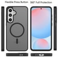 thumbnail image 2 of Magnetic for Samsung Galaxy S24 FE Case, Takfox [15FT Military Grade Protection] [Compatible for Mag-Safe] Translucent Matte Hard Back for Galaxy S24 FE 6.7 Inch, Magnetic-Black, 2 of 9
