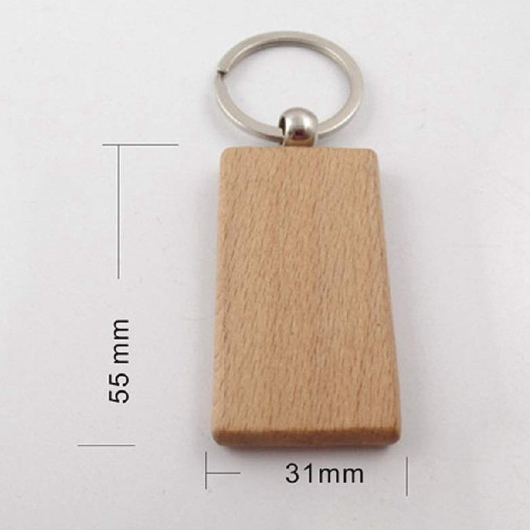 40 Pcs Blank Wooden Keychain Rectangular Engraving Key Diy Wood Keychains Key Tags Can Engrave Diy Gifts