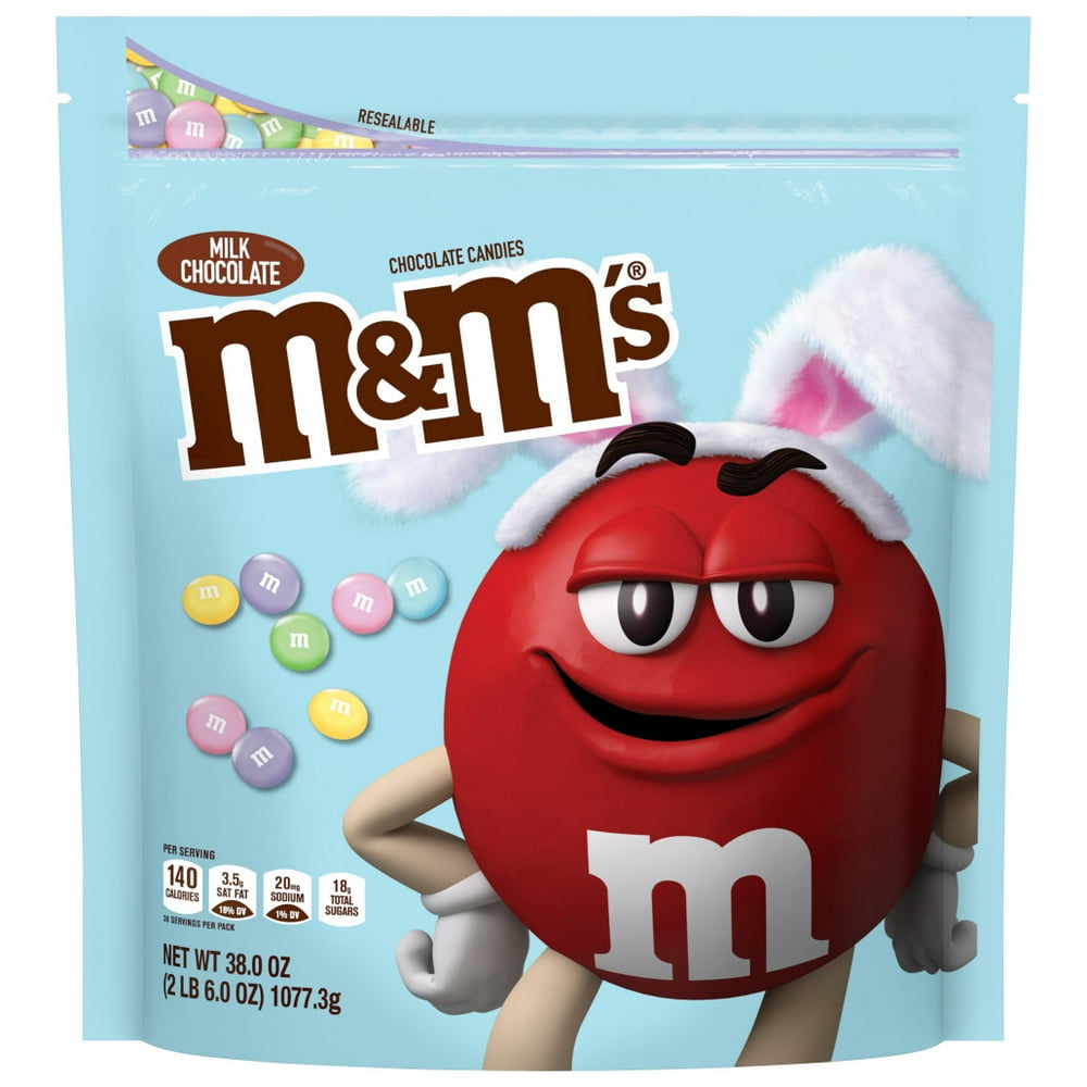 M&M'S Milk Chocolate Pastel Colored Candies, Easter Candy (38 Ounces