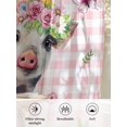 thumbnail image 6 of Sheer Curtains 72 Inches Long 2 Panels Set for Bedroom, Spring Pig Semi Sheer Curtains for Windows, Butterfly Botanical Floral Pink Plaid Voile Window Treatments Rod Pocket Curtain, 6 of 7
