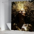 thumbnail image 2 of Black Queen Shower Curtain Set, Gold Ray Women Bahtroom Sets with Shower Curtain and Rugs, Toilet Lid Cover, Bath Mat, Waterproof Fabric Valentines Shower Curtains with Hooks, 2 of 6