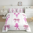 thumbnail image 2 of Erosebridal Cheerleading Cheerleader Comforter Sets Queen Size,Cheer Team Bedding Queen Comforter Set,Kawaii Bow Bedding Sets Queen with Comforter,Dreamy Room Decoration,Reversible,3 Pieces, 2 of 8