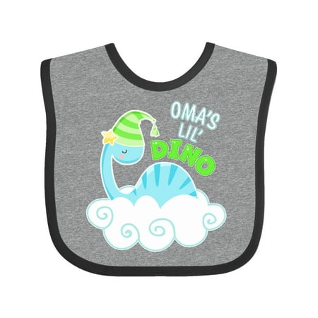 

Inktastic Oma s Lil Dino with Cute Blue Baby Dinosaur Gift Baby Boy or Baby Girl Bib