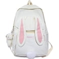 thumbnail image 1 of Mochila escolar kawaii WEIHJMXG con colgante de oso para estudiantes de secundaria blanco, 1 of 5