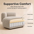 thumbnail image 3 of Miniyam Boucle Chaise Lounge Chair, One Arm Upholstered Chaise Sofa with Single-Sided Back and Legs for Living Room, Camel, 3 of 7