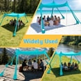 thumbnail image 2 of Yacona Beach Tent Sun Shelter, 10'x10' Outdoor Shade Canopy with Sandbags, Beach Umbrellas for Sand Picnics Backyard Camping, Blue-Green, 2 of 9