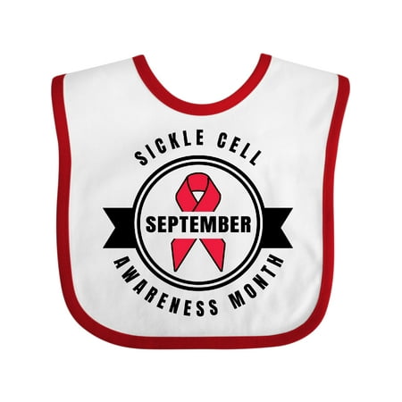 

Inktastic Sickle Cell Awareness Month September with Red Ribbon Gift Baby Boy or Baby Girl Bib