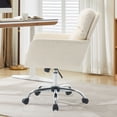 thumbnail image 5 of New PU Leather Office Chair with Adjustable Height, Black Base, Metal Frame, for Bedroom, Dressing Table or Desk, Modern Green, 5 of 8
