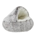 thumbnail image 1 of Plush Round Pet Bed 15.7 Inch – Washable Non-Slip Basket, Suitable for Small Pets Under 3kg (Cats/Dogs/Rabbits) (Coffee), 1 of 2