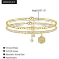 thumbnail image 2 of Pulseras de tobillo con inicial para mujer, tobilleras con inicial de doble capa bañadas en oro de 14 quilates, joyería para mujeres y adolescentes, 2 of 7