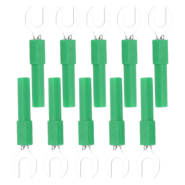 10pcs Electrical Fork Spade Wire Connector Electrical Crimp Terminals Brass Material Y Type Banana Plug