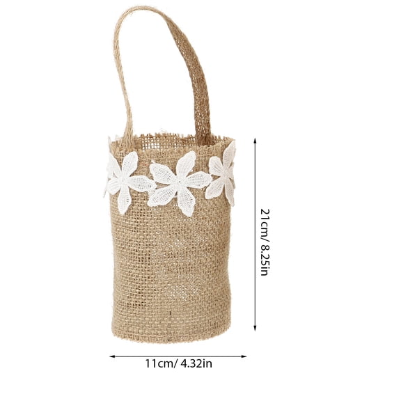 LOLIPPYY 3Pcs Assorted Color Linen Burlap Baskets Handheld Storage Baskets for Fruits Flowers and Home Organization