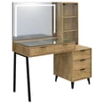 thumbnail image 4 of Coaster Souza 5-Drawer Makeup Vanity Table With LED Mirror in Brown, 4 of 15