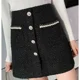 thumbnail image 2 of 2024 Otoño Nuevo Estilo Tweed Cintura Alta A- Línea Bodycon Mini Vestido Elegante Adelgazante Que Cubre Cadera Falda De Mujer, 2 of 4