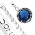 thumbnail image 2 of Blue Sapphire Simulated Pendant 925 Sterling Silver Handmade Jewelry, 2 of 3