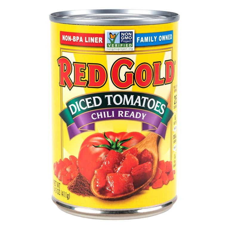 Red Gold Chili Ready Diced Tomatoes, 14.5 oz Can, Non-GMO, Kosher