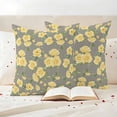 thumbnail image 3 of Spring Summer Pillow Covers 2 Pack Classic Yellow Rose Flower Pillowcase Waterproof Outdoor Throw Pillow Cover for Patio Garden Square Cushion 24”x24”, 3 of 9
