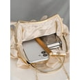 thumbnail image 7 of Women's Elegant Ruffle Evening Clutch Bag with Metal Handle, Floral Inspired Handbag for Wedding Party Prom, 7 of 7