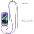 thumbnail image 2 of Crossbody Case for iPhone 13/iPhone 14 with Card Holder,Shockproof Liquid Silicone Case with Adjustable Rope Lanyard Strap for iPhone 13/14 6.1 inch,Purple, 2 of 10