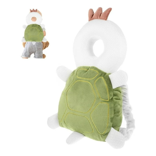 Mochila Cojín Protector De Cabeza Para Bebes Caídas Golpes Verde Tortuga De Mr. Gadgets.