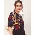thumbnail image 5 of Moomaya Printed Tunic Tops For Women, Quarter Sleeve, High Low Hem Casual Top Tee, 5 of 9